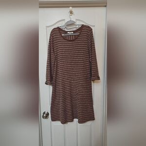 Simply Noelle Brown Striped Dress